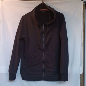 Zella Black Zip Up Sweater Comfortable Fleece